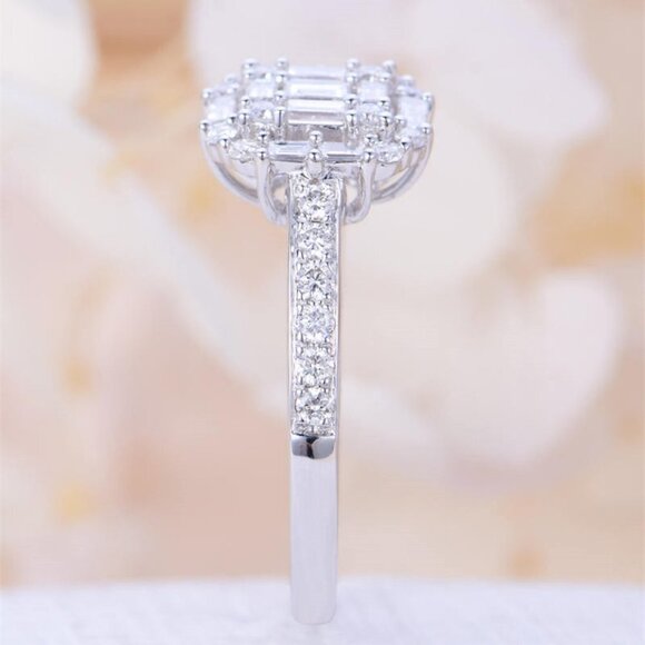 Wedding/Engagement Square Classical Cubic Silver Ring for Women, VIP194 - Picture 3 of 7